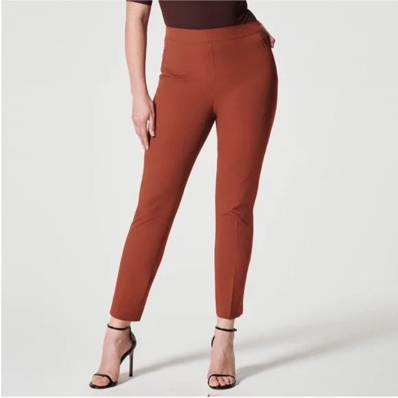 NWT SPANX On the Go Slim Straight Ankle Pants X-Small Petite - Picture 2 of 8